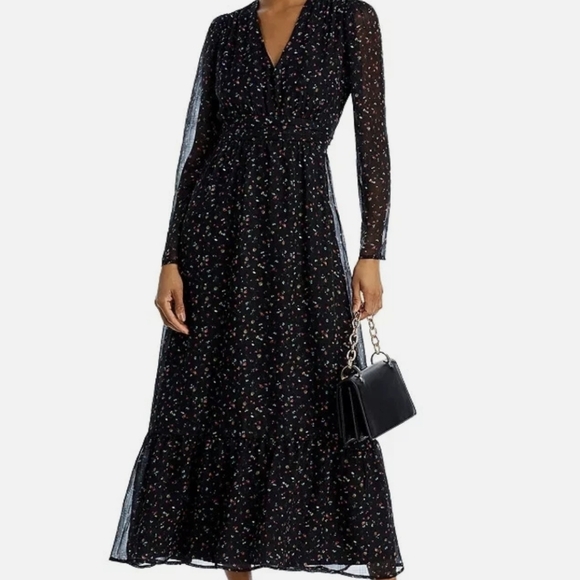 Aqua Dresses & Skirts - Aqua Black Floral Long Sleeve Dress